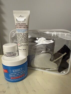 Kiehl's Skincare Trio with headband, wristbands, guasha and hairclip